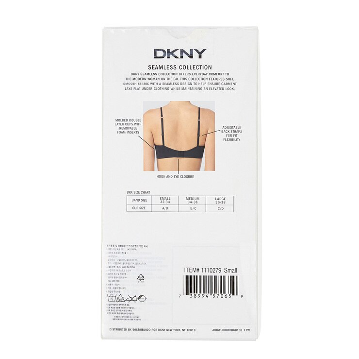 DKNY, Brasier sin Costura 2 Piezas para Dama, Negro Costco México