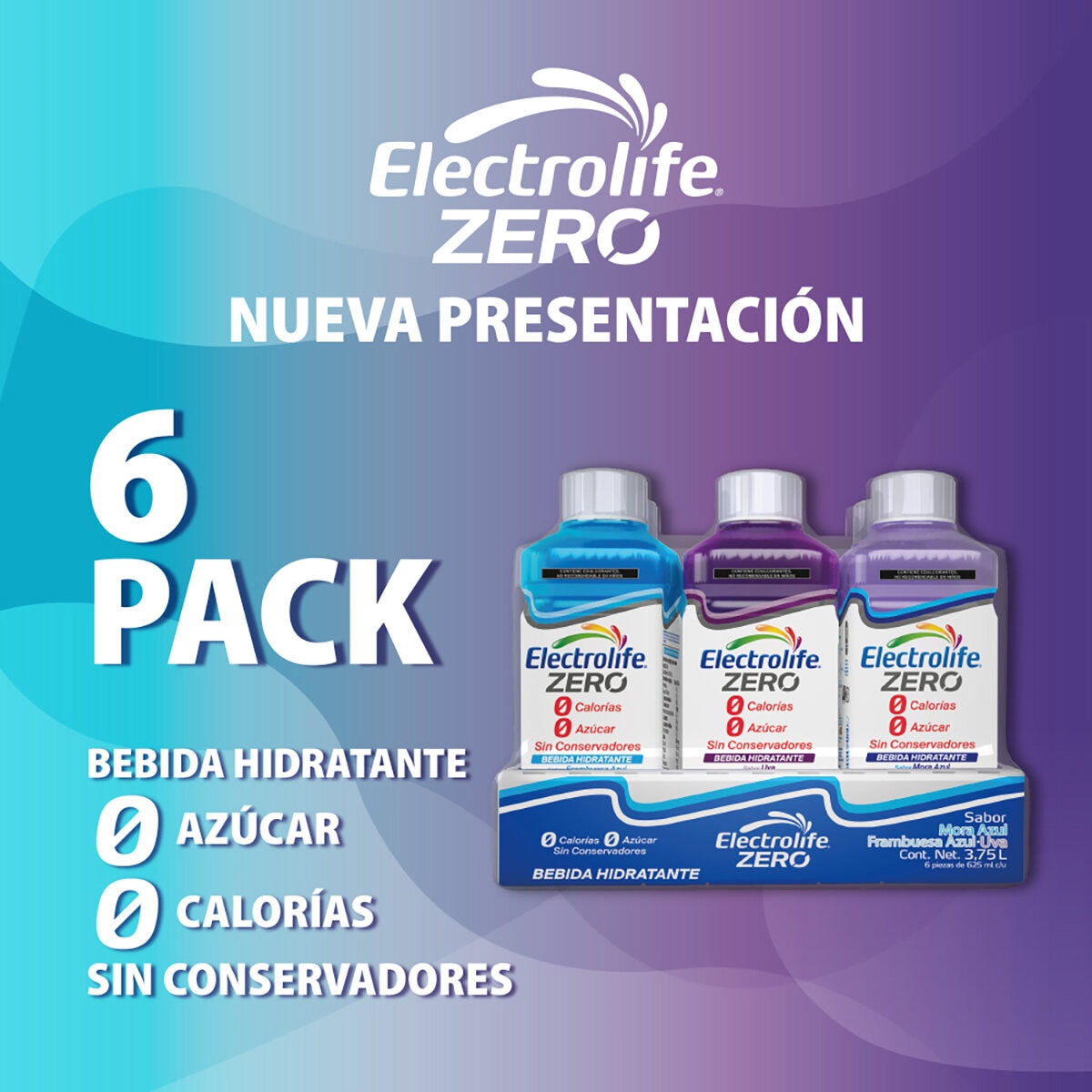 Electrolife Zero 6 Piezas de 325 ml c/u