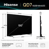 Hisense Pantalla 100" ULED MiniLed 4K Fire TV 100QD7QFM Hisense Pantalla 100" ULED MiniLed 4K Fire TV 100QD7QFM