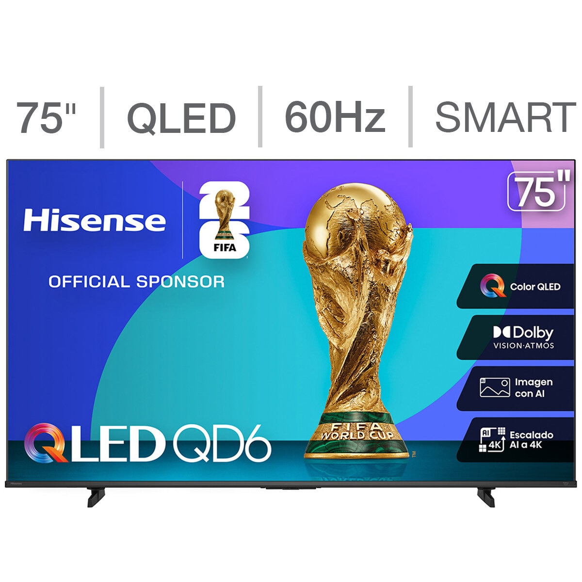 Hisense Pantalla 75" QLED Fire TV