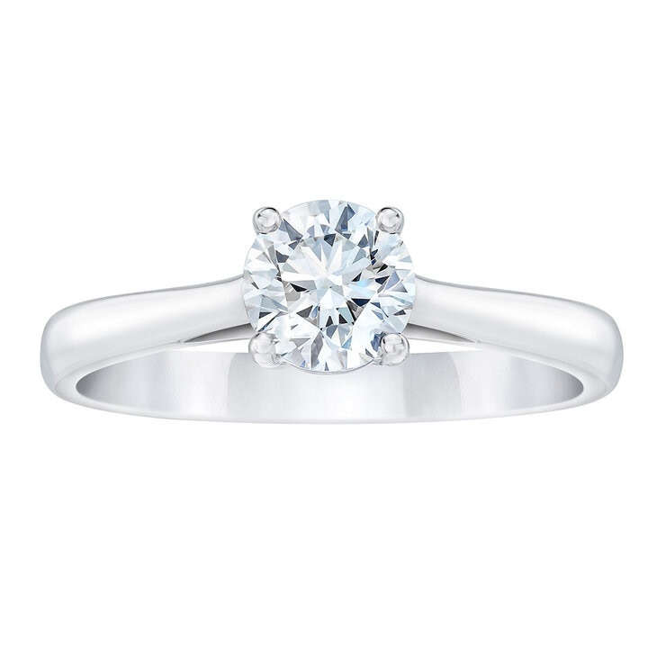 Anillo, 0.50ct Diamante Solitario, Oro Blanco de 14K Anillo, 0.50ct Diamante Solitario, Oro Blanco de 14K