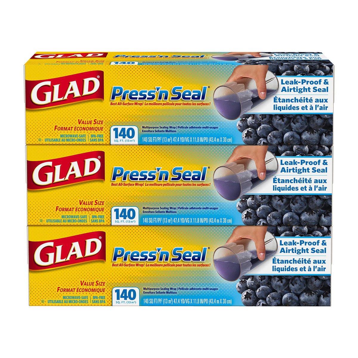 Glad Press'n Seal Plástico Adherente 3 piezas