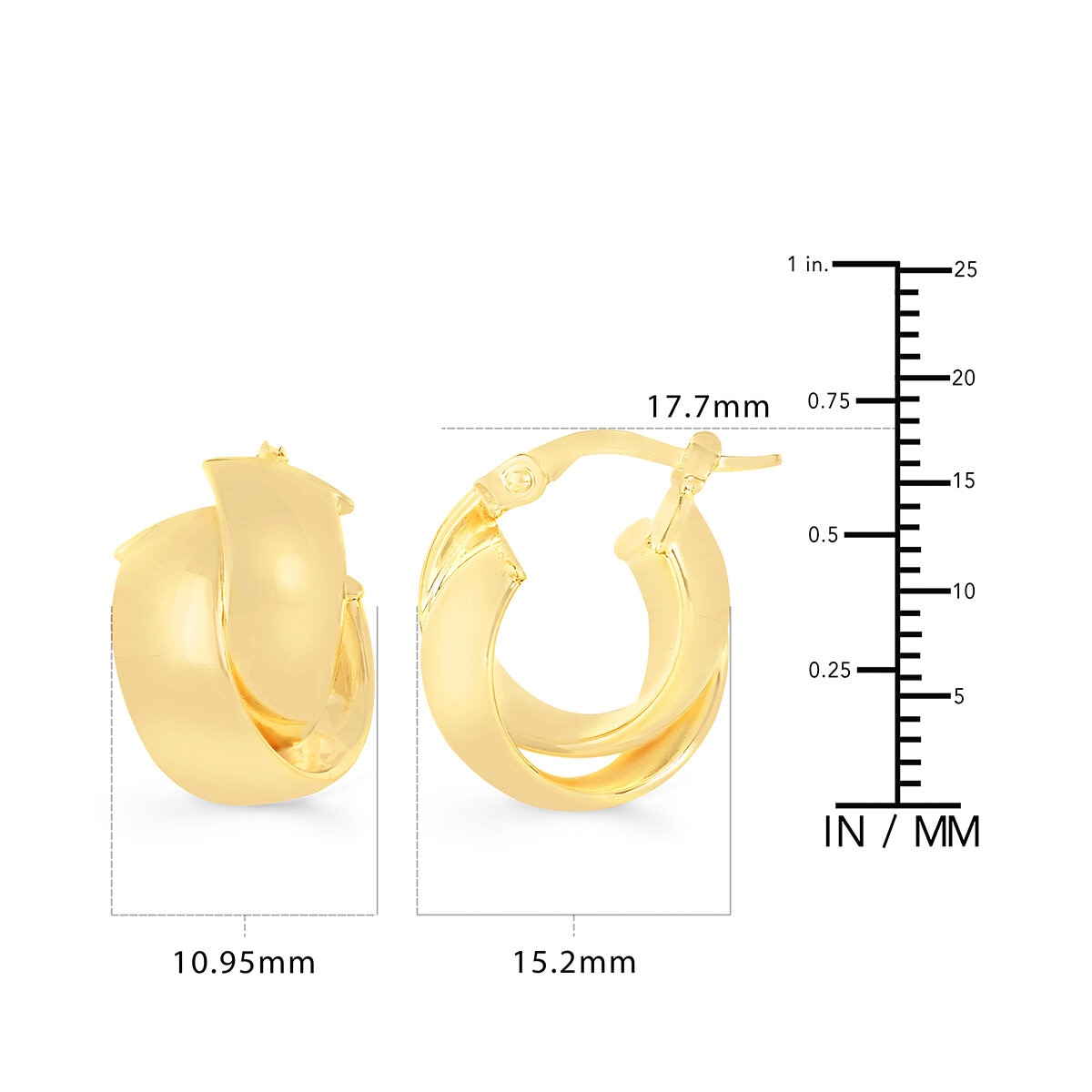 Arracadas Entrelazados, Oro Amarillo 14K
