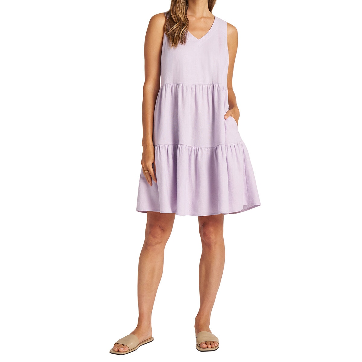 Matty M Vestido Tipo Lino para Dama Varias Tallas y Colores Matty M Vestido Tipo Lino para Dama Varias Tallas y Colores