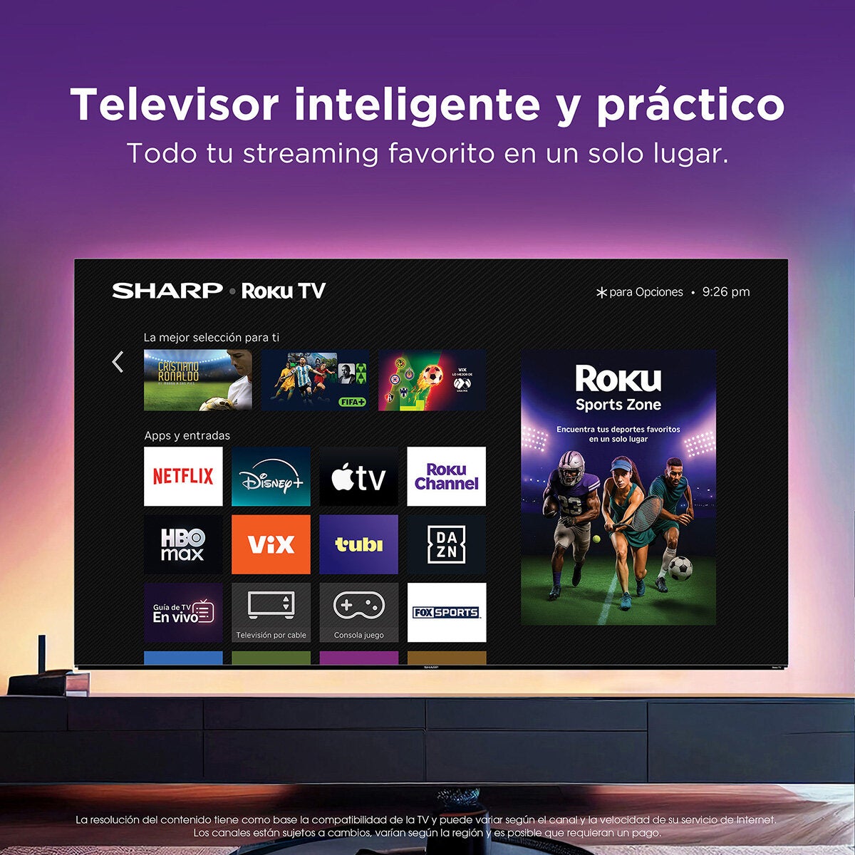 Sharp Pantalla 60" QLED 4K Roku TV 4T-C60HM6320U Sharp Pantalla 60" QLED 4K Roku TV 4T-C60HM6320U