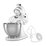 KitchenAid, Batidora Clásica Blanca, Tazón de acero inoxidable cepillado sin asa, 4.3 L