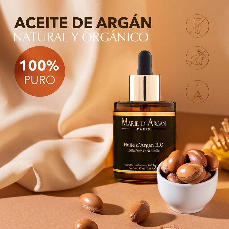 Marie D'Argan, Dúo Aceite de Argán 100% orgánico y vegano