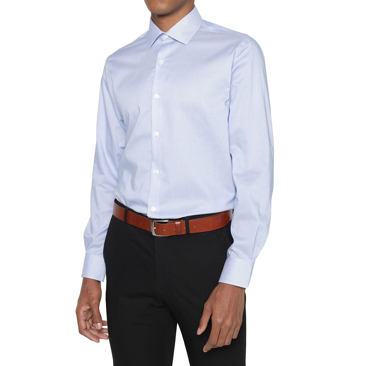 Tommy Hilfiger Camisa para Caballero Azul con rayas blancas