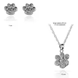 Mayfer, Juego de Aretes y Collar con Dije, en Forma de Huellas, con Cristal Austríaco
