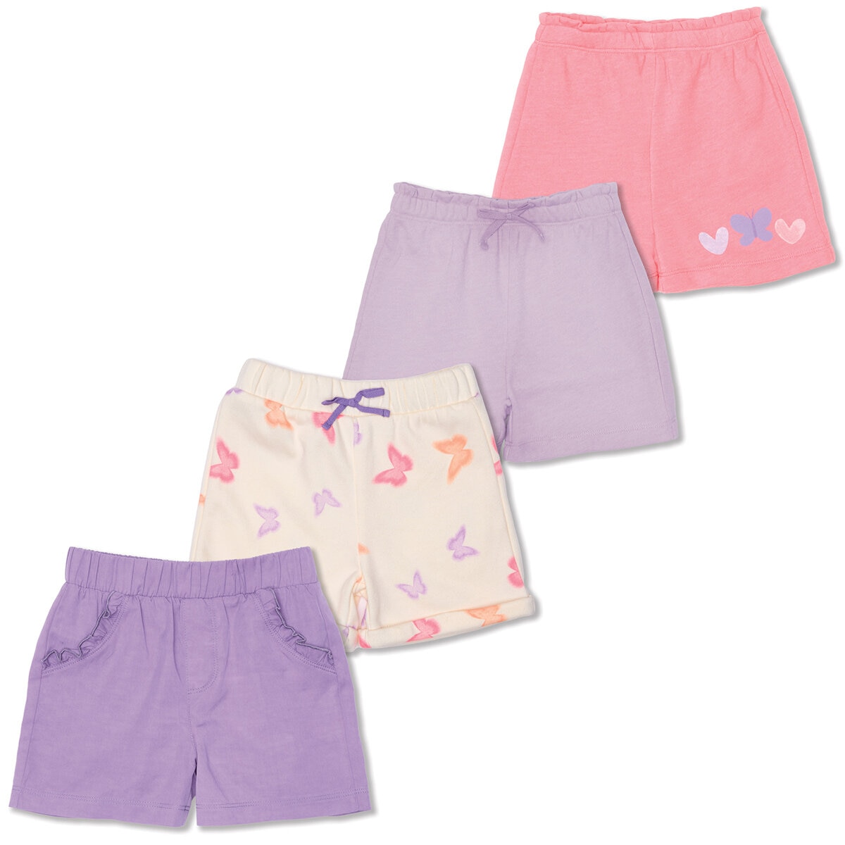 Pekkle Short 4 piezas para Niños y Niñas Mariposa 5 Años