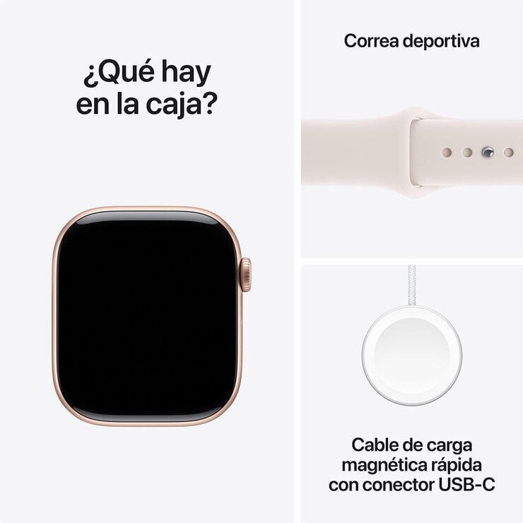 Apple Watch Series 11 (GPS) 46mm Aluminio Oro Rosa + Correa Deportiva Rubor Claro - Talla S/M
