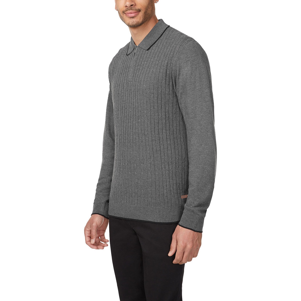 Buffalo David Bitton Suéter tipo polo para Caballero Gris Chica