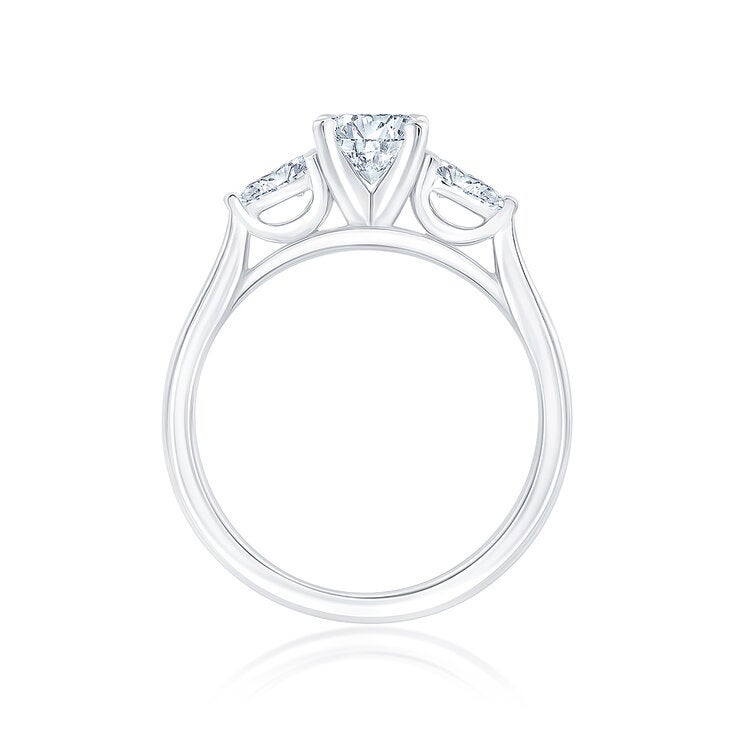Anillo de Compromiso, 0.98 ctw Diamantes, Oro Blanco de 14K Anillo de Compromiso, 0.98 ctw Diamantes, Oro Blanco de 14K