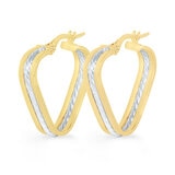 Aretes, Arracadas de Cuerda Triangular, Oro Amarillo de 14K
