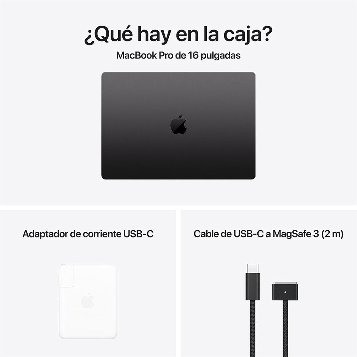 Apple MacBook Pro 16" Chip M4 Pro 512GB Negro Espacial CPU de 14 núcleos GPU de 20 núcleos Memoria unificada de 48GB