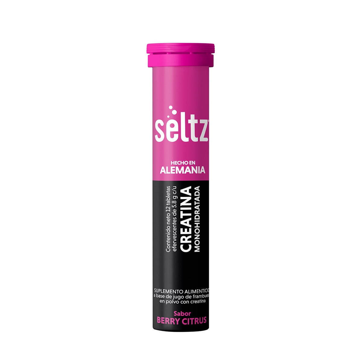Seltz Creatina Monohidratada 6 Tubos de 12 Tabletas Efervescentes c/u Sabor Mango y Berry Seltz Creatina Monohidratada 6 Tubos de 12 Tabletas Efervescentes c/u Sabor Mango y Berry