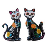 Gatos Decorativos de Día de Muertos, Juego de 2 Pzas. Gatos Decorativos de Día de Muertos, Juego de 2 Pzas.