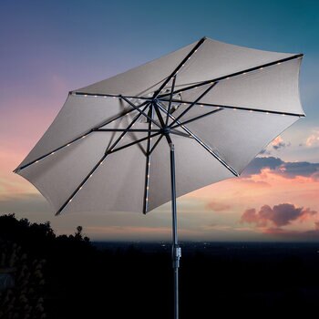 Sunvilla, Sombrilla de Mercado LED de Inclinación Automática de 3M
