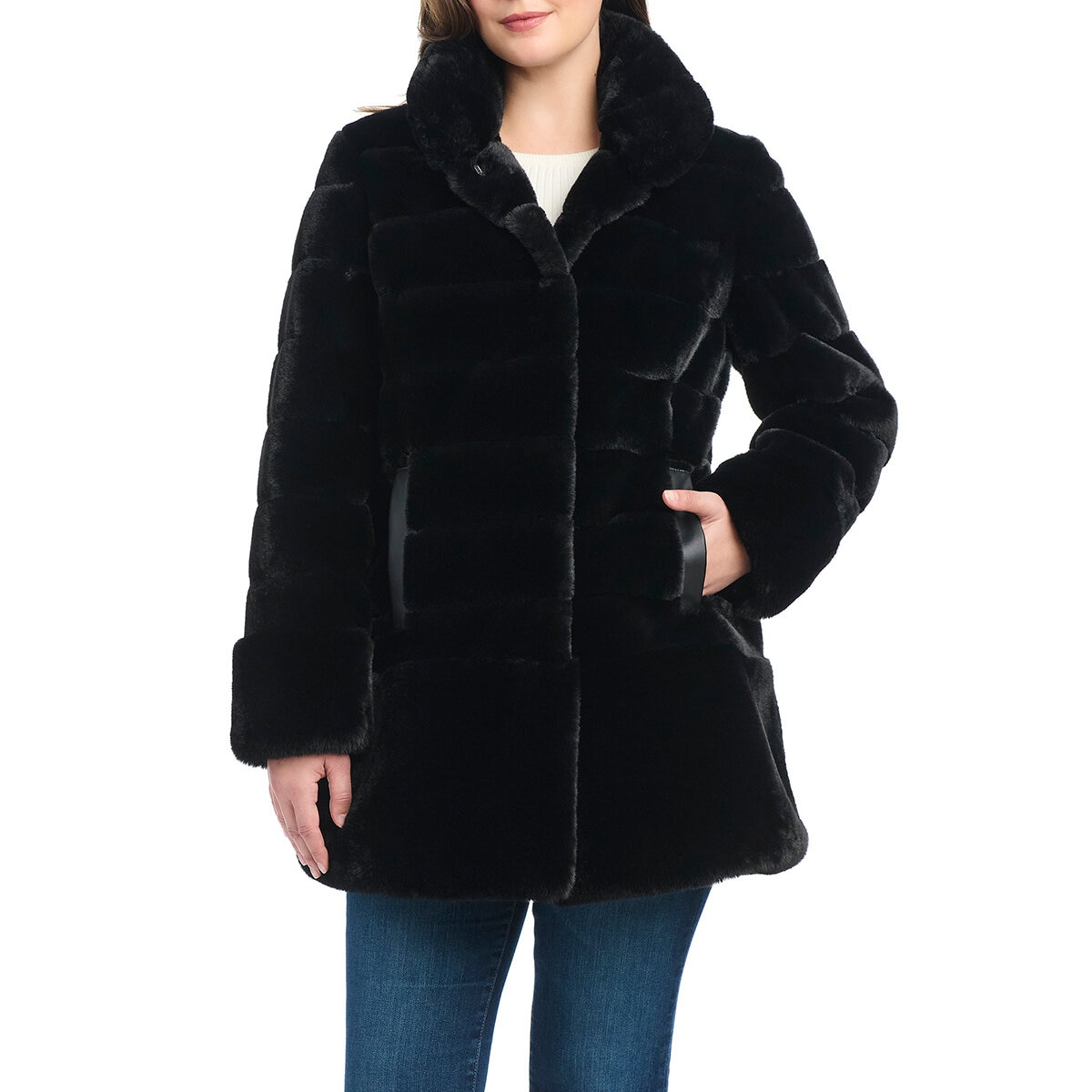 Jones New York Abrigo para Dama Negro Extra Chica