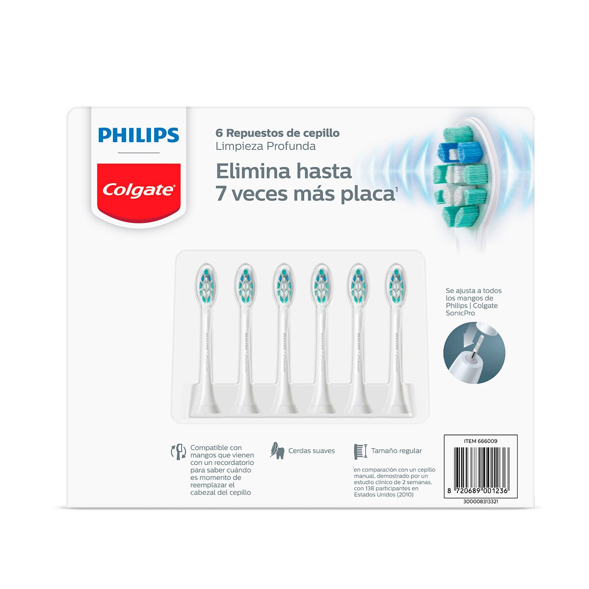 Philips Colgate, Repuestos para Cepillo Eléctrico , 6 piezas