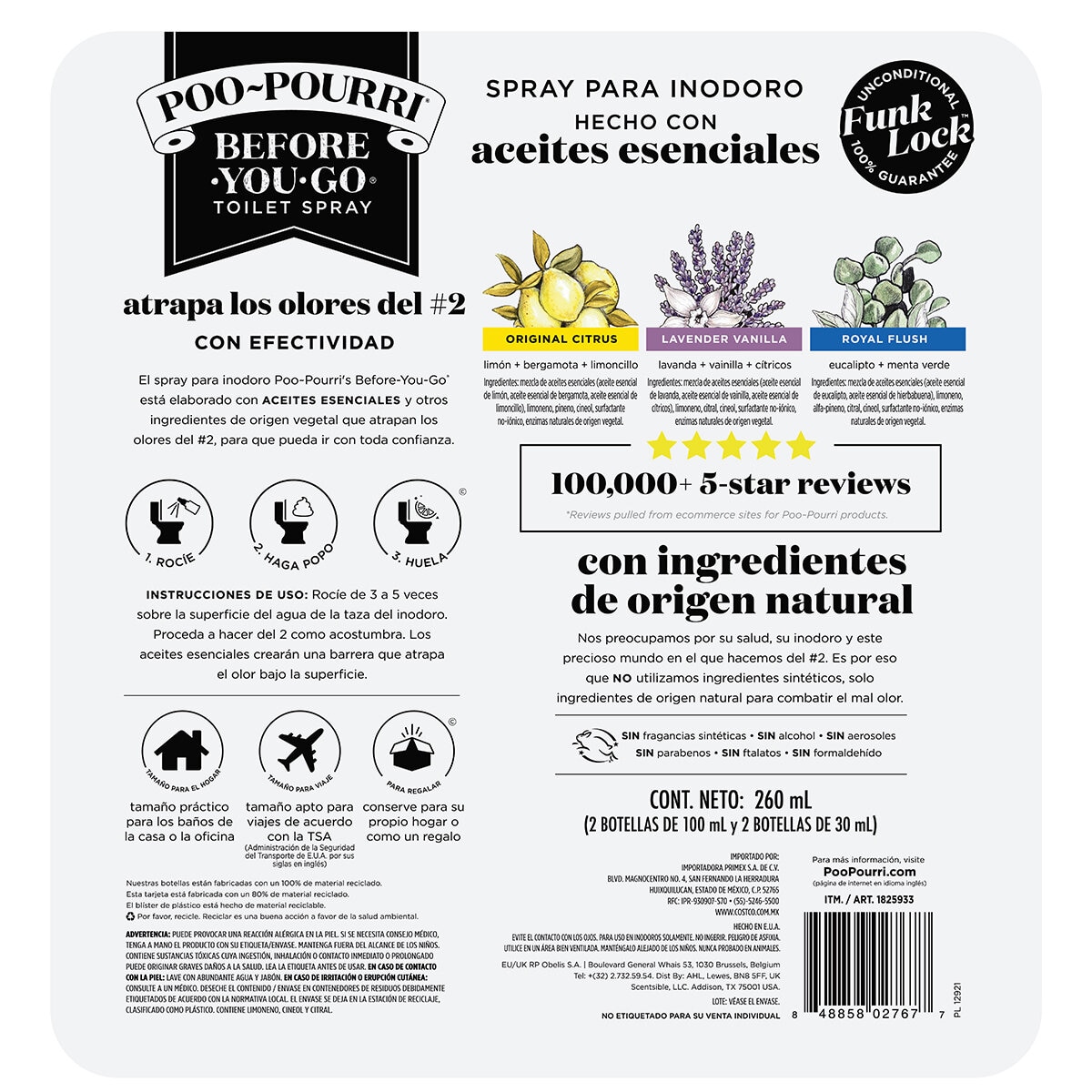 Poo Pourri Aromatizante en Spray para Baño 4 pzs