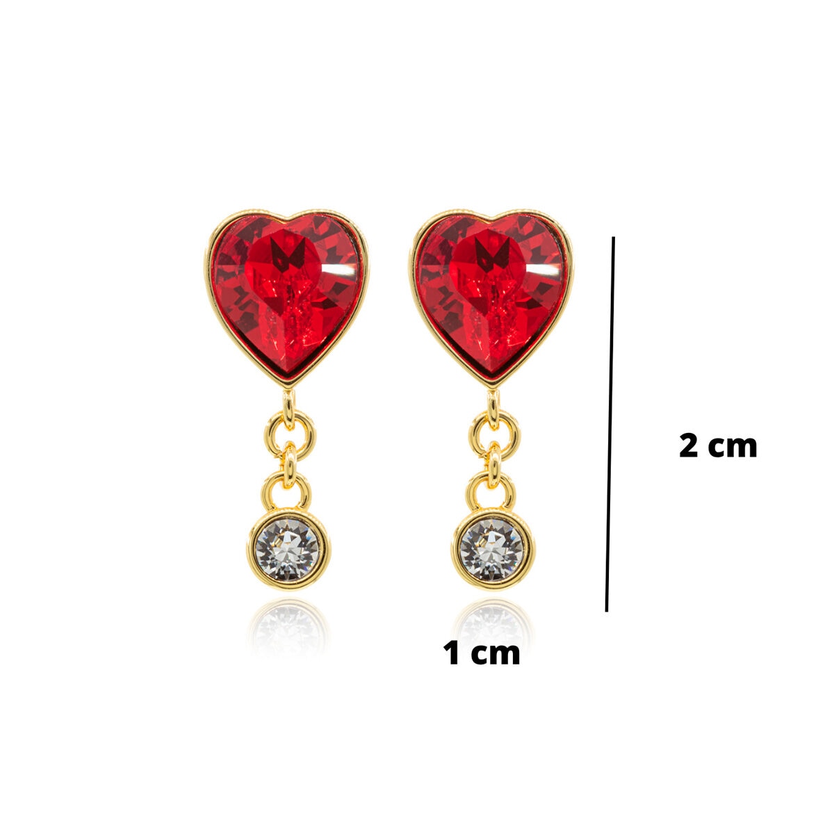 Mayfer, Juego de Collar y Aretes, Dije de Corazón, Cristal Austríaco
