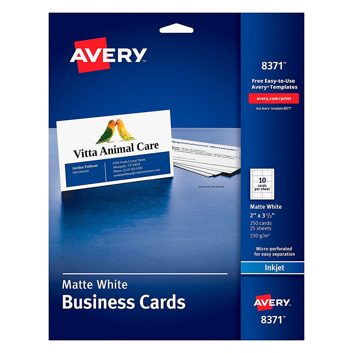 Avery tarjetas de presentación 5.1 x 8.9cm