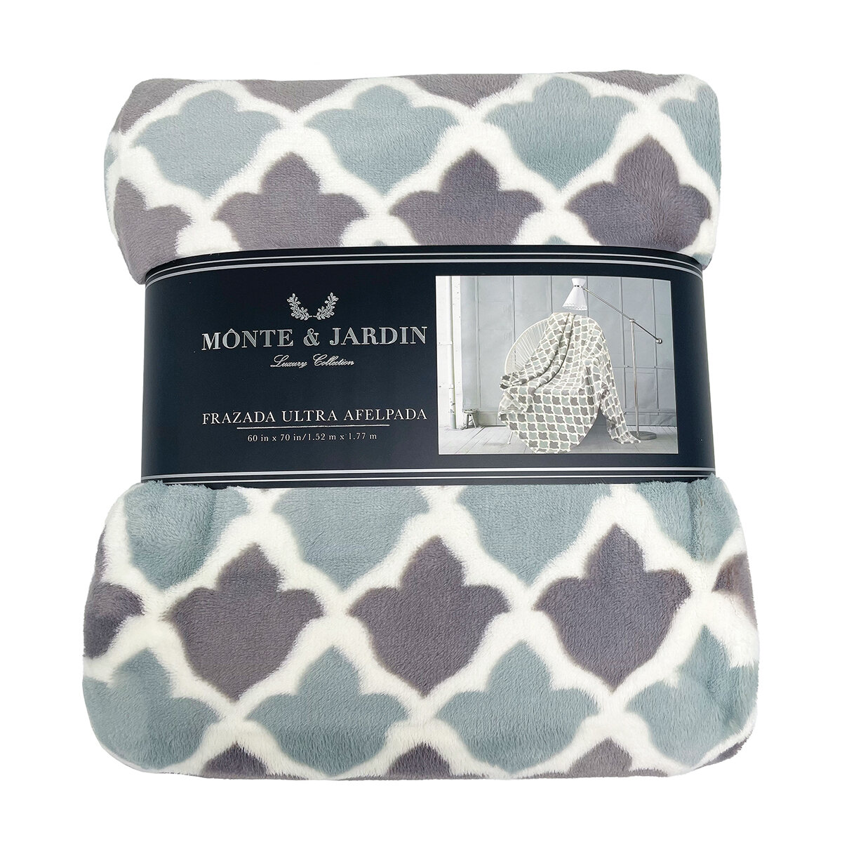 Monte & Jardín Frazada Ultra Afelpada 152cm x 177cm, Geo