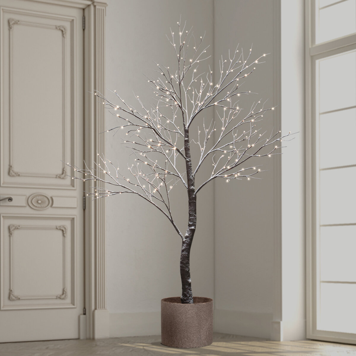Árbol Iluminado en Maceta con 280 Luces LED, 2.1m