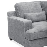 Aiden & Ivy, Seccional Fijo de Tela de 4 Piezas y Otomano