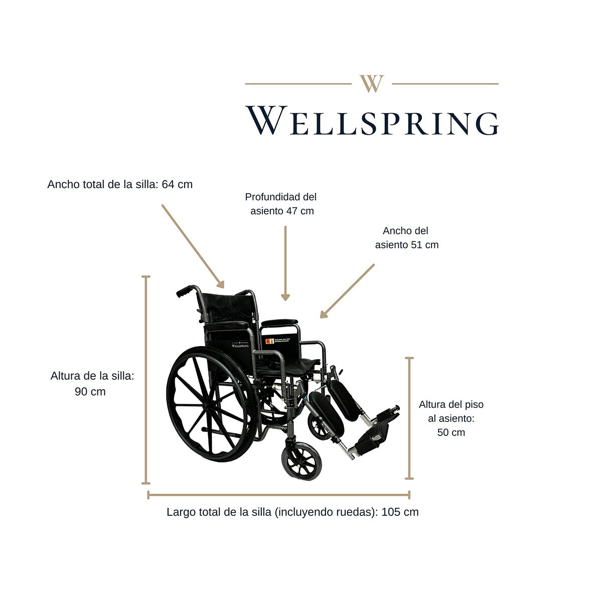 Wellspring Silla de Ruedas Plegable ELR