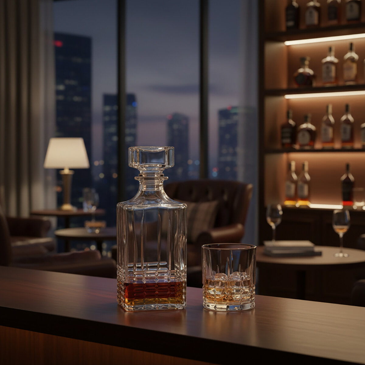 Top Choice Juego de Licorera con 4 Vasos de 354mL