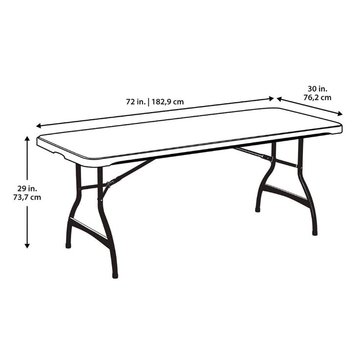 Lifetime, Mesa Plegable 1.82 metros, Color Negro