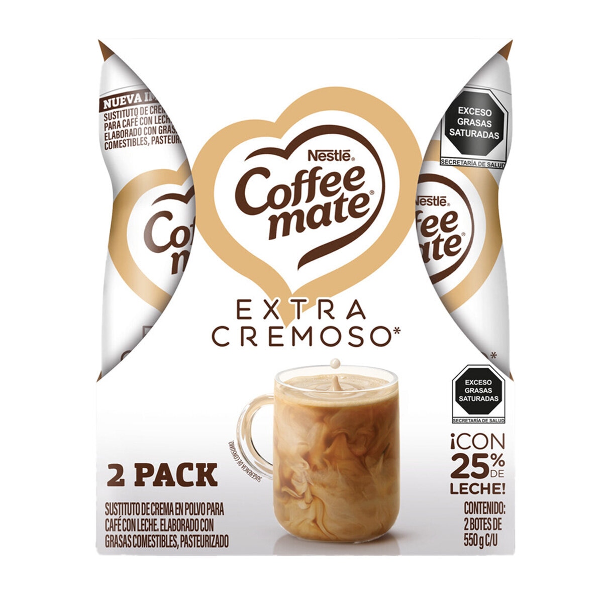 Coffee Mate Extra Cremoso Sustituto de Crema en polvo 2 pzas de 550 g