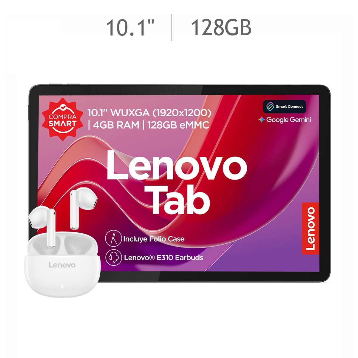 Lenovo Tablet 10.1" WUXGA Mediatek Helio G85 4GB 128GB eMMC + Funda y Audífonos E310