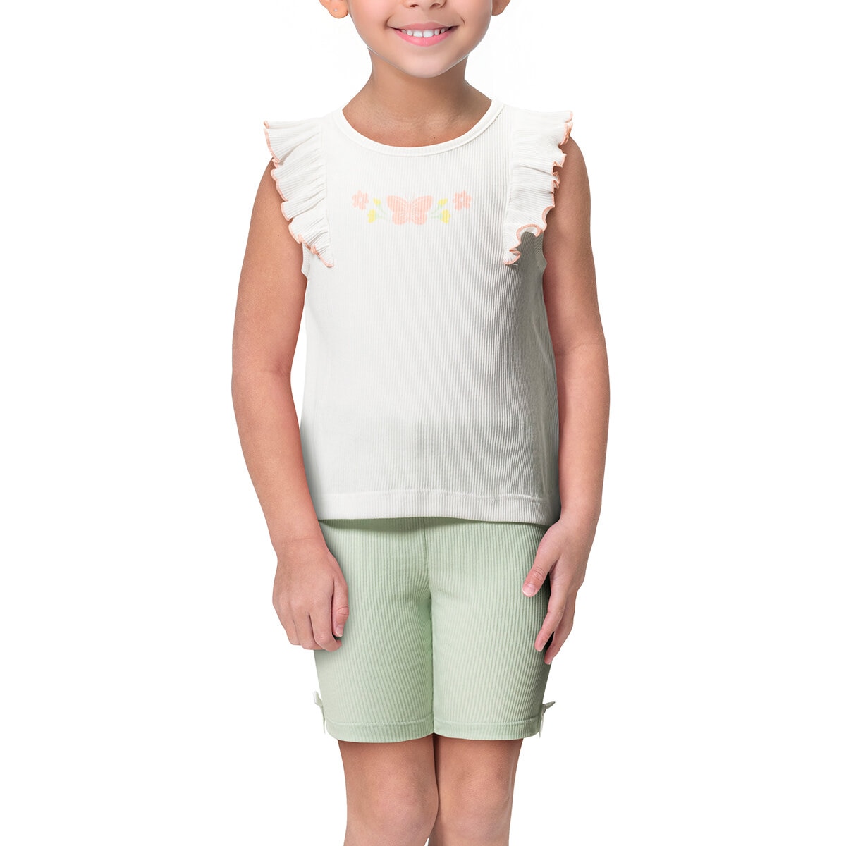 Nicole Miller Conjunto de 6 Piezas para Niños y Niñas Rosa / Verde / Amarillo 7 Años