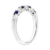 Anillo de Zafiro Azul y Diamantes 0.40ctw, Roro Blanco de 14k Anillo de Zafiro Azul y Diamantes 0.40ctw, Roro Blanco de 14k