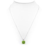 Collar de peridoto, oro blanco de 14kt