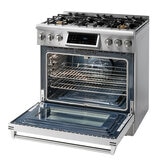 Thor Kitchen Estufa de Gas Natural 6 Quemadores 91 cm Convertible a Gas LP (Kit Incluido)