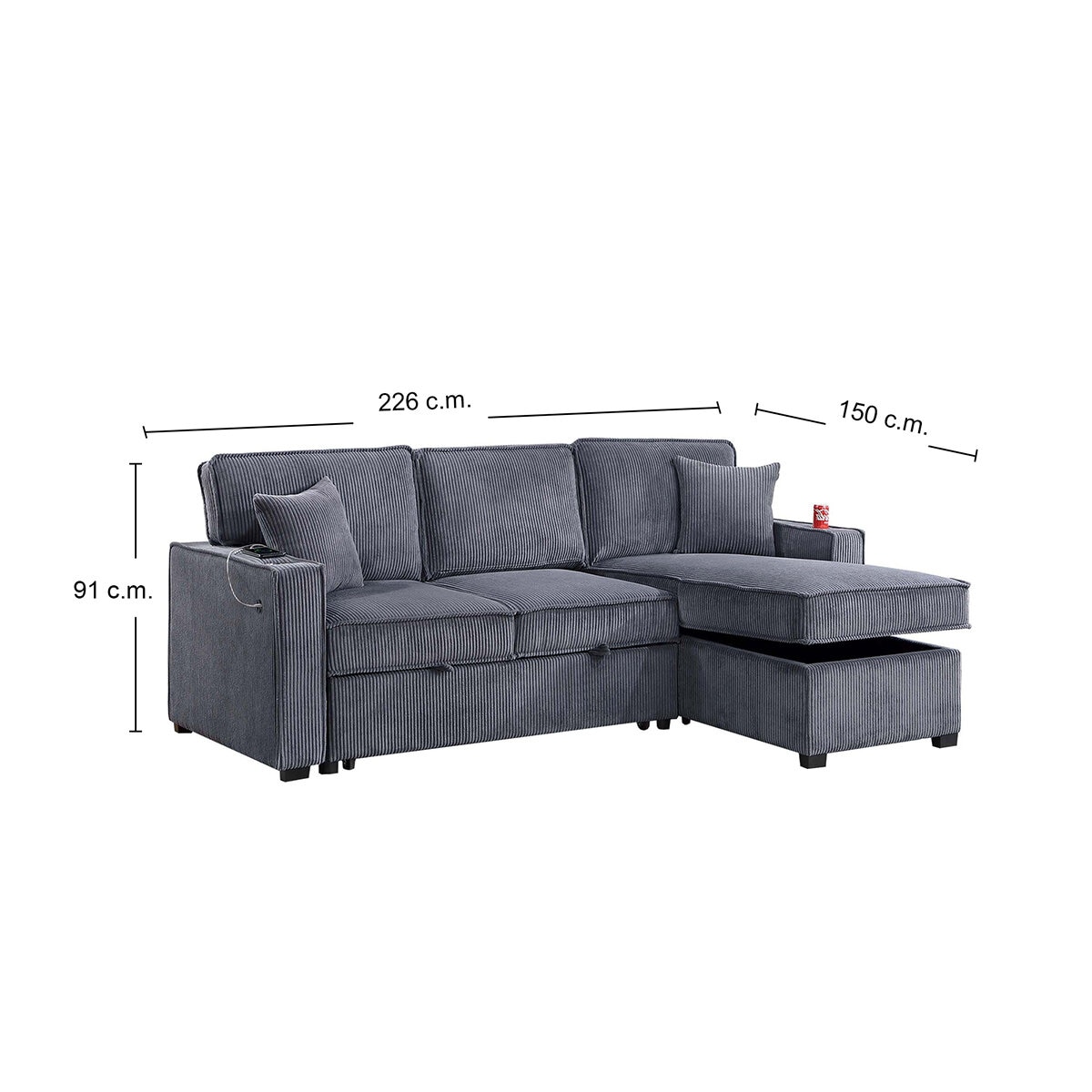 Bobkona, Eva, Sofá Cama Seccional Reversible Bobkona, Eva, Sofá Cama Seccional Reversible