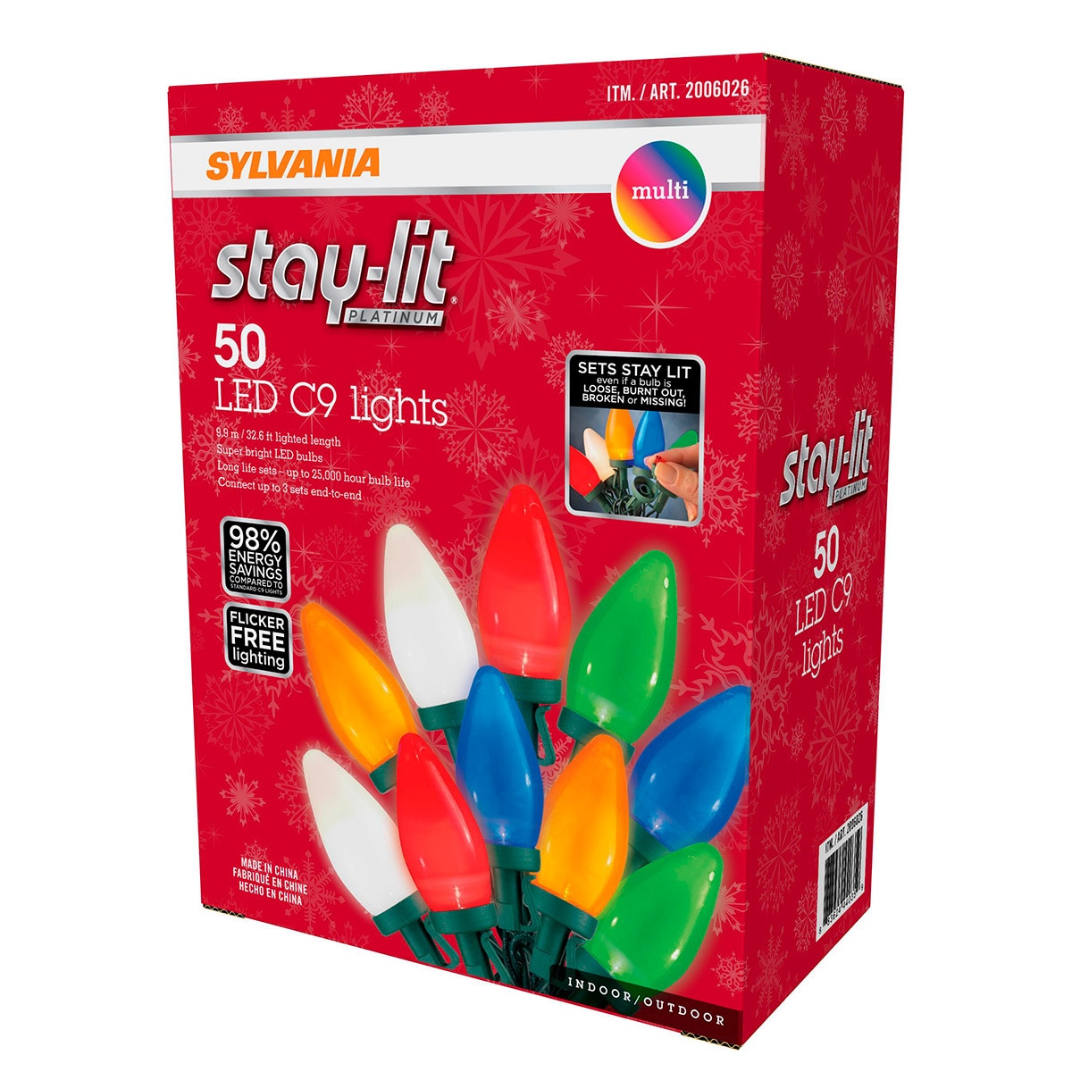 Sylvania, Serie Navideña de Luces LED STAYLIT, C9 Costco México