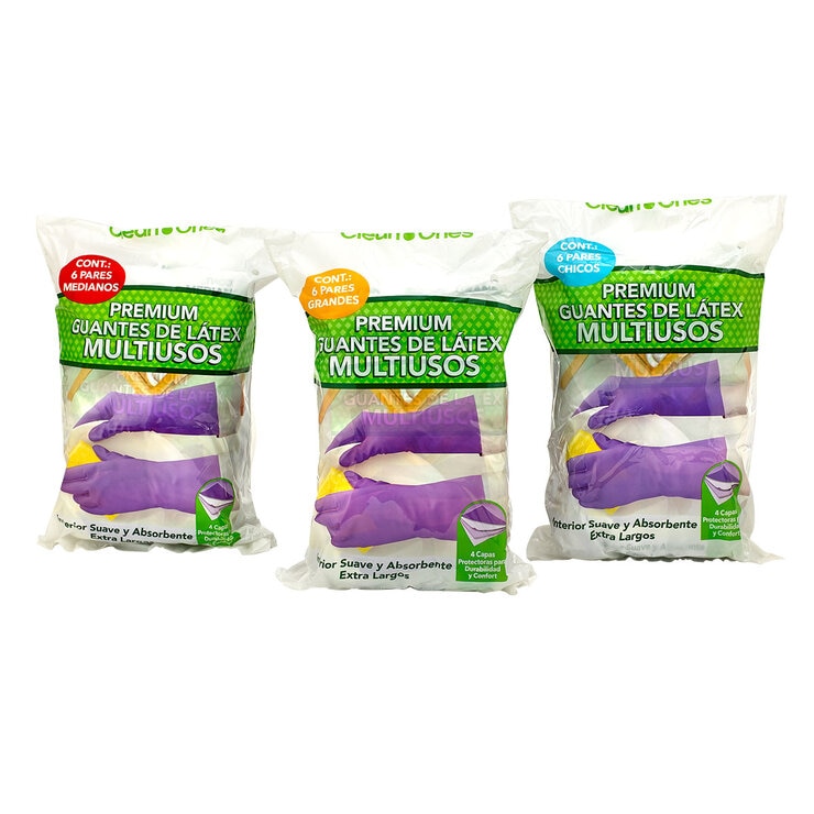 Clean Ones, Guantes para Limpieza 6 Pares, Grande