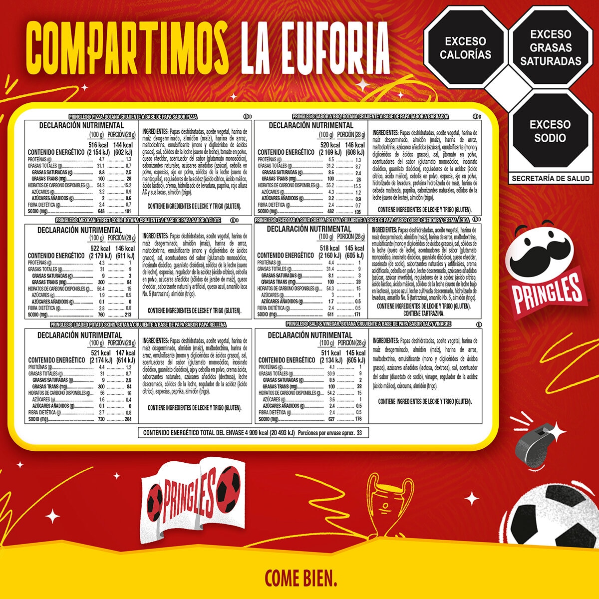 Pringles World Cup Papas Surtidas 6/158 g Pringles World Cup Papas Surtidas 6/158 g