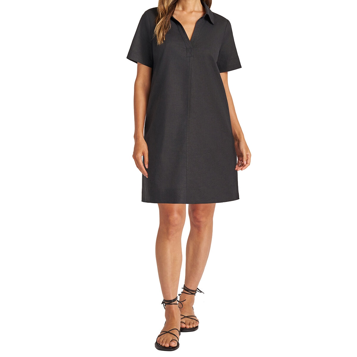 Matty M Vestido Tipo Lino para Dama Varias Tallas y Colores