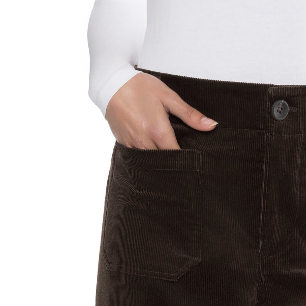 Matty M Pantalones de Pana para Dama Café 12