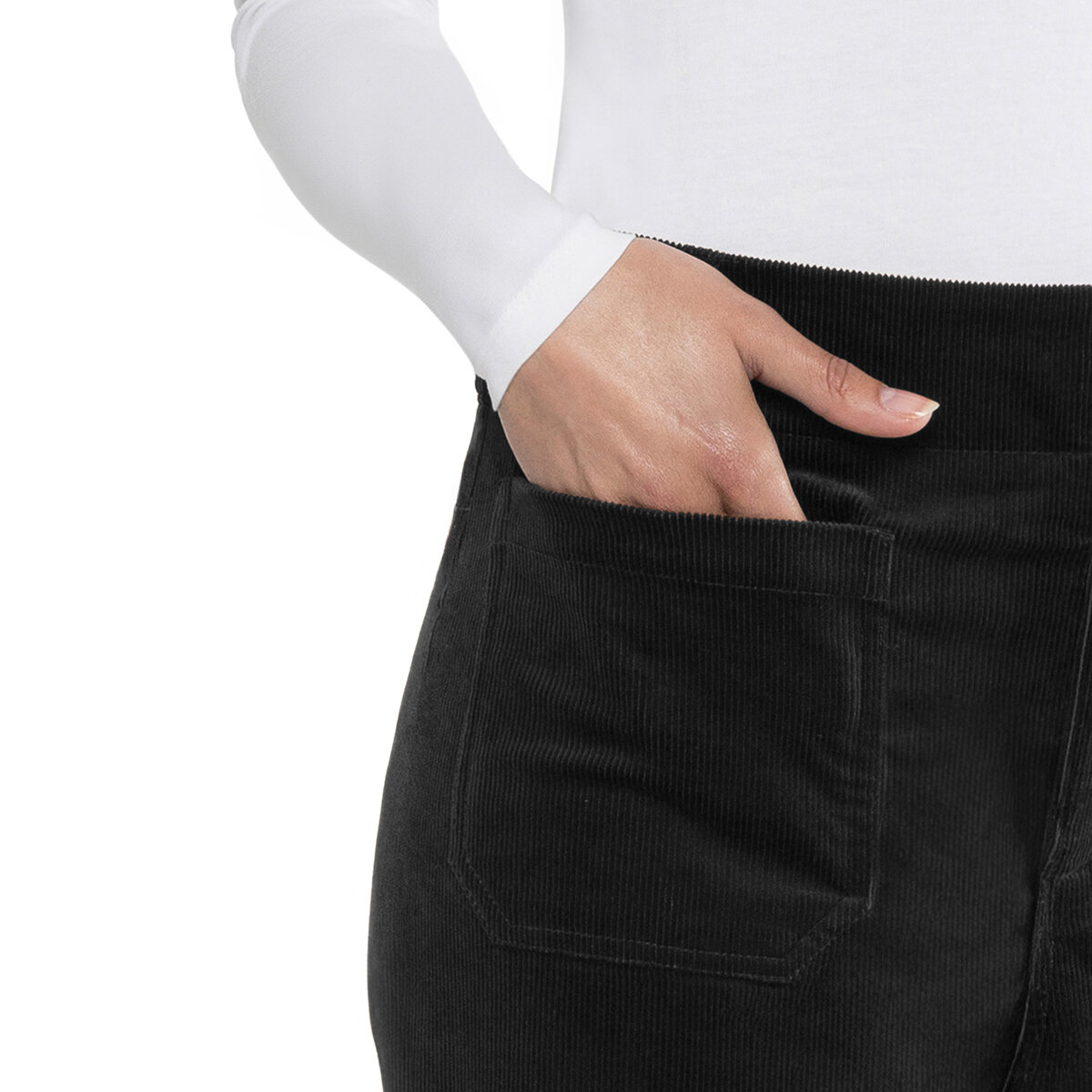 Matty M Pantalones de Pana para Dama Negro 2 Matty M Pantalones de Pana para Dama Negro 2