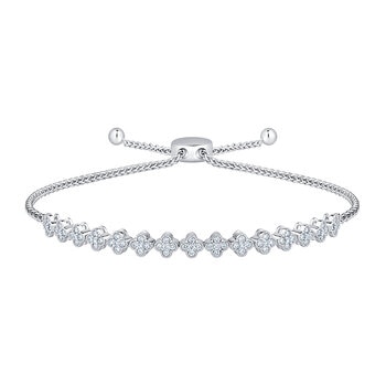 Pulsera Bolo de Diamantes 0.50ctw, Oro Blanco 14K