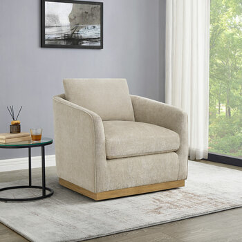 Henredon, Sillón Giratorio de Tela Henredon, Sillón Giratorio de Tela