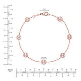 Pulsera de Perlas Cultivadas Agua Dulce, Rosas, 5.5-6.0mm, Oro Rosa de 14K