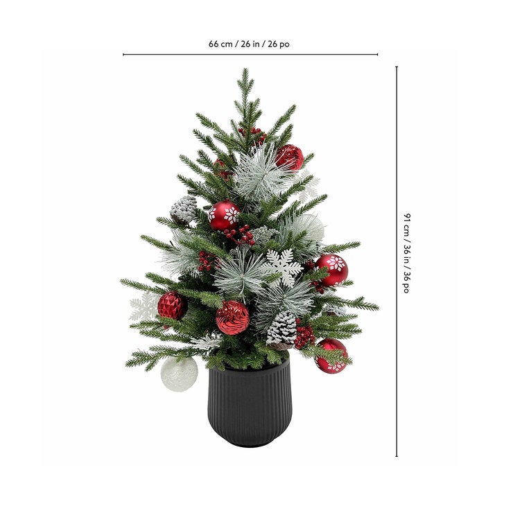 Árbol de Pino Decorado con Luces Centelleantes 91 cm Árbol de Pino Decorado con Luces Centelleantes 91 cm
